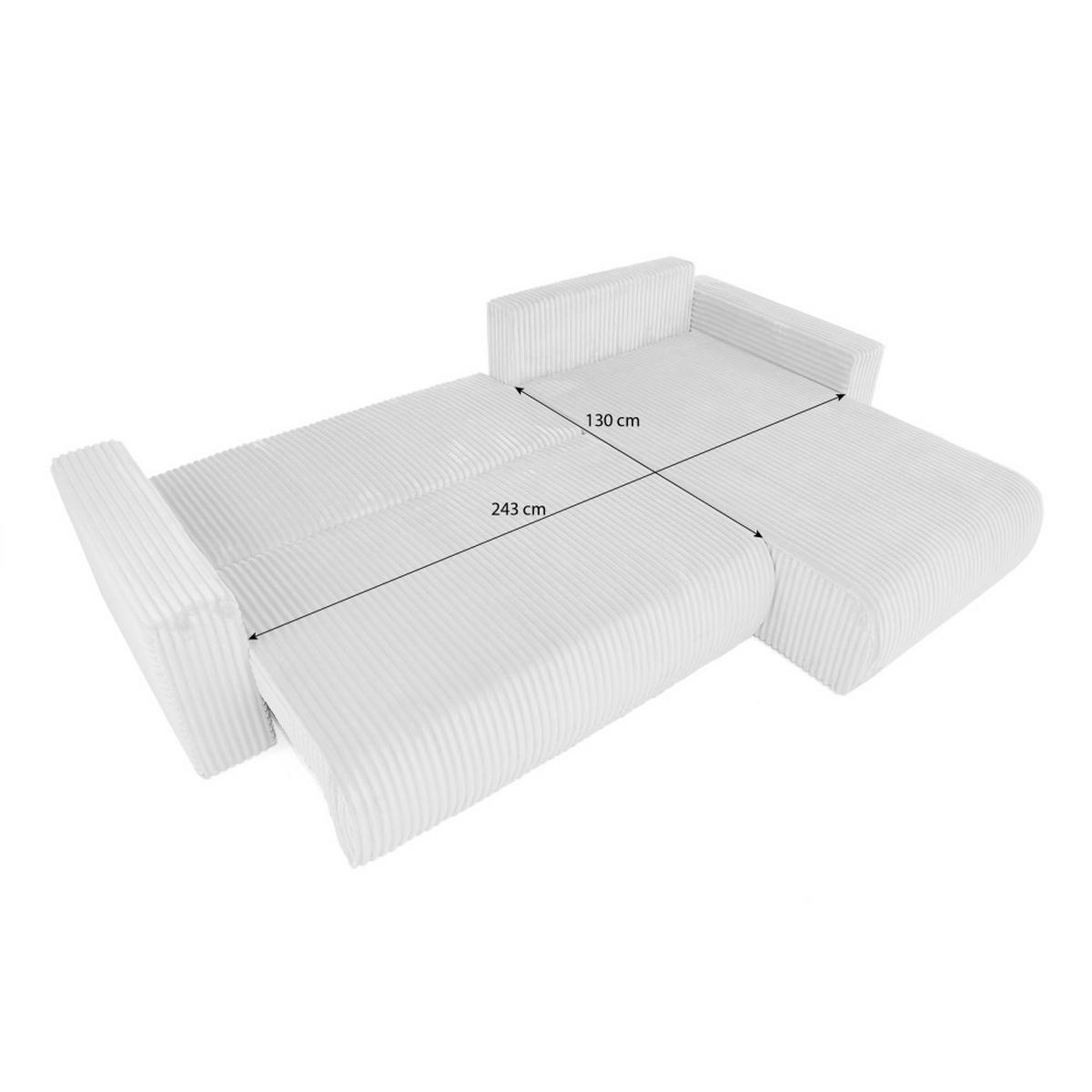 ECKSCHLAFSOFA Porto mit universelle Ottomane, Dunkelgrau - Dunkelgrau/Schwarz, Textil (288/190cm) - Beautysofa
