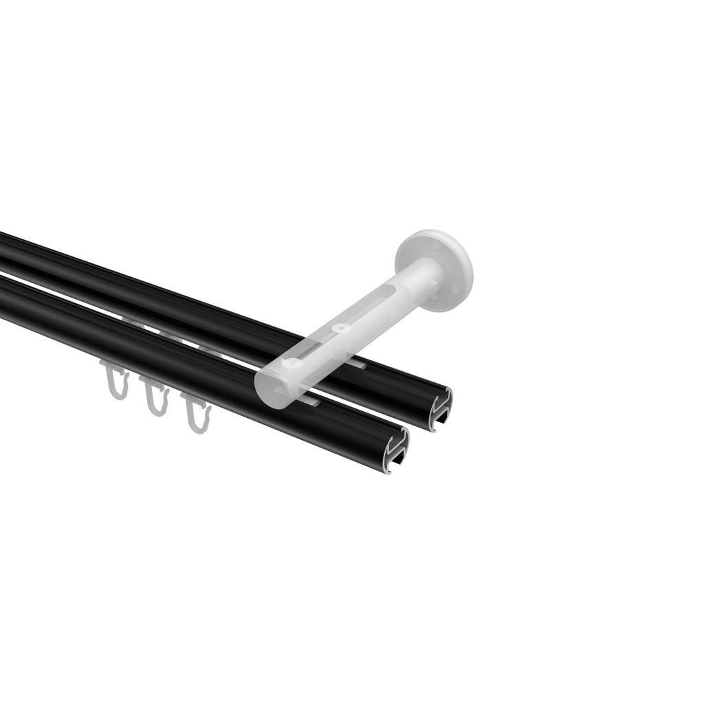 Thumbnail - Interdeco Innenlauf-Gardinenstangen-Set, Schwarz, Metall, 360 cm, Wohntextilien, Gardinen & Vorhänge, Gardinen-Stangen