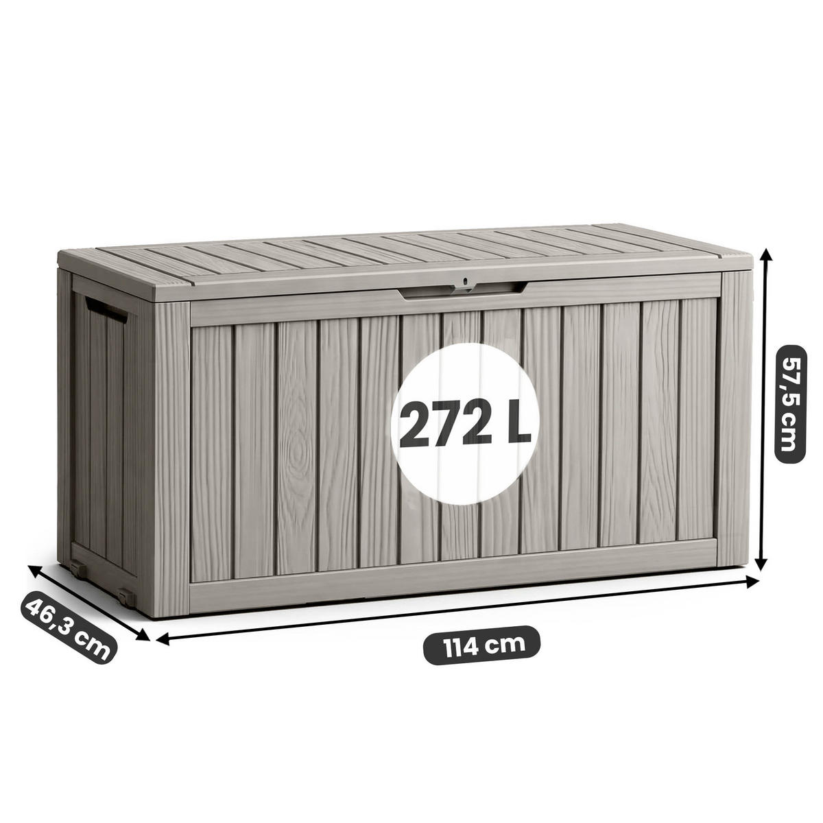 GARTENBOX 272L Grau - Grau, Kunststoff (114/57.5/46.3cm) - Akord