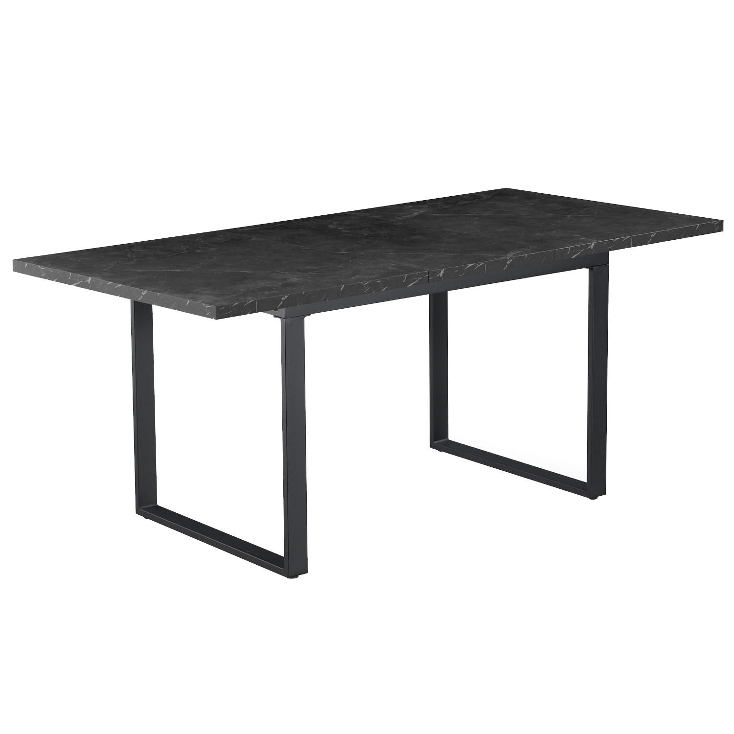 ESSTISCH ANNA 120-160/80/76 cm Marmor-Schwarz - Anthrazit/Schwarz, Holzwerkstoff/Metall (80/120/77cm) - B&D Home