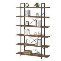 STANDREGAL Industrial Holzoptik Metall 6 Fächer 120 x 32 x 215,5 cm - Wildeiche, Holzwerkstoff/Metall (122/215.5/32cm) - Quality Elegance