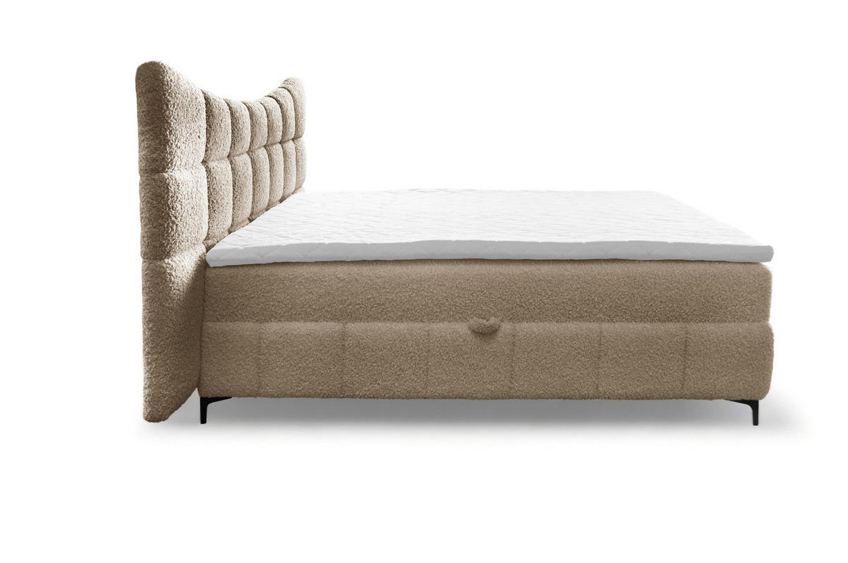 BOXBETT Nova In Rolf - Beige, Holzwerkstoff/Textil (160/200cm) - Fun Möbel
