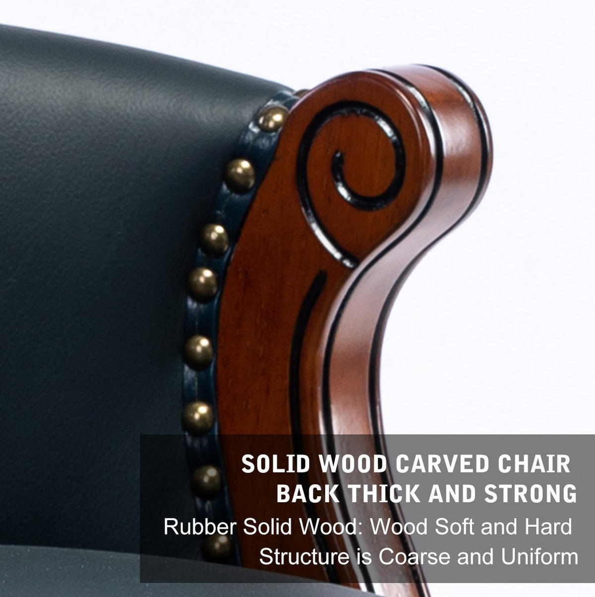 BARHOCKER drehbar Sitzhöhe 75 cm Leder Holz Blau - Blau, Holz (54.8/96/54.83cm) - Meubliv
