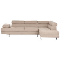 COLȚAR cu 5 locuri textil bej pe partea stângă Norrea - argintiu/bej, material textil (262/169cm) - Beliani