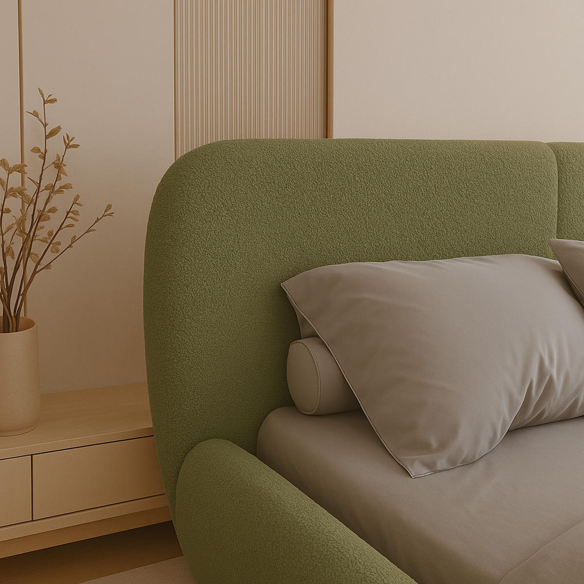 BETT Grün ELLE Gepolstert 180x200 cm - Grün, Kunststoff/Textil (180/200cm) - Sepro Meble