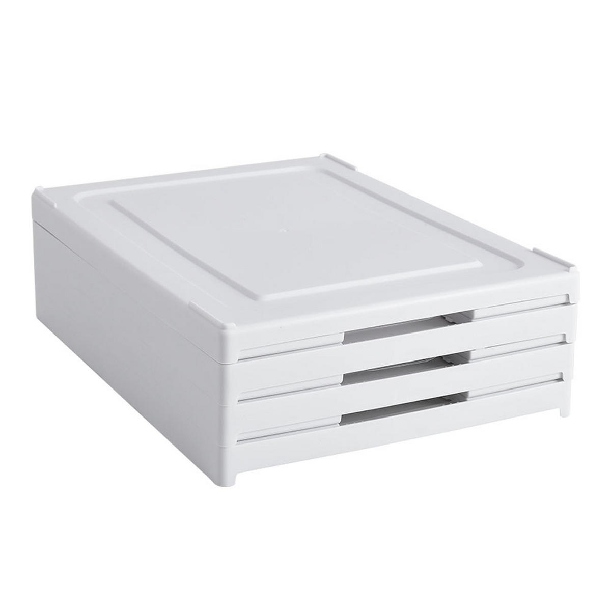 SCHUHSCHRANK 25.7/34.7/54 cm 3-Stufig Klappbar Kunststoff Weiß - Weiß, Kunststoff (25.7/54/34.7cm) - Livingandhome