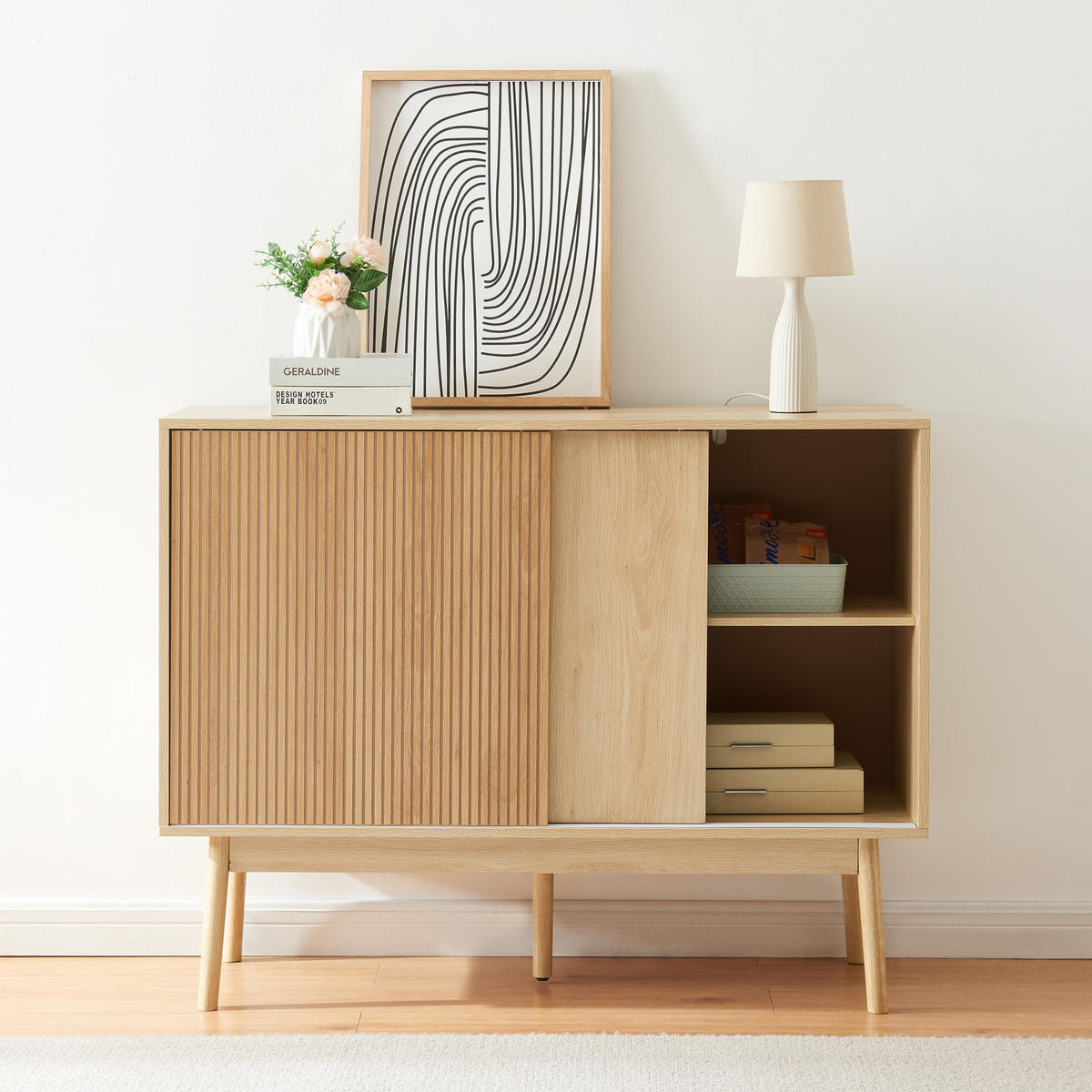 SIDEBOARD Landskrona - Eichefarben, Holz/Holzwerkstoff (115/90/40cm) - [en.casa]