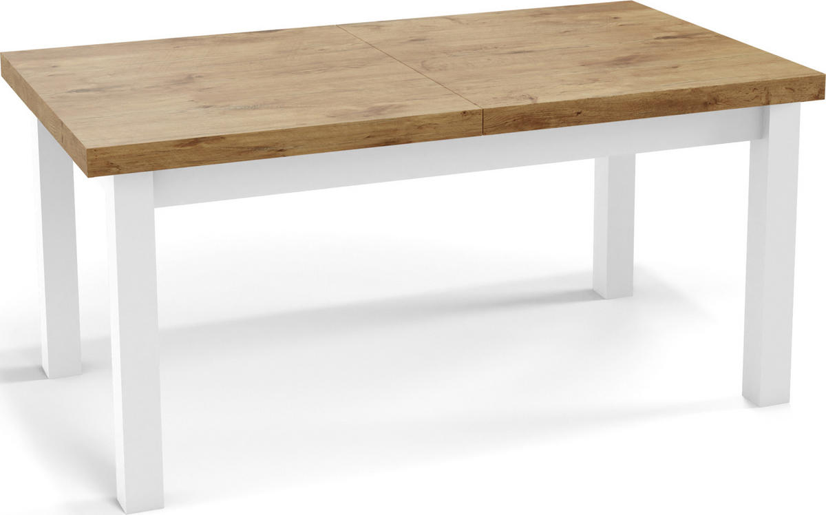 ESSTISCH Avena rechteckig ausziehbar, Lancelot Eiche 120/80/78 - Eichefarben/Weiß, Holz/Holzwerkstoff (120/80/78cm) - WFL GROUP