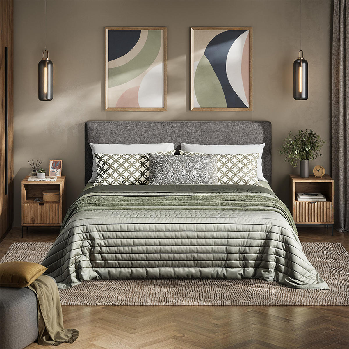 NACHTTISCH Eliza Viking Oak 2er Set - Eichefarben, Holzwerkstoff (40/55/38.1cm) - Vicco