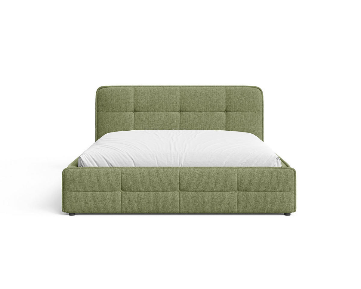 POLSTERBETT 17 140 x 200 cm – Aragon – Bett mit Federmechanismus und Stauraum - Olivgrün, Holz (140/200cm) - ROYAL24_MARKT