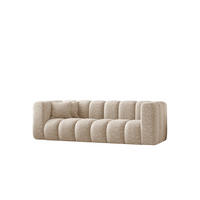 COUCH Dreisitzer-Sofa Grand Modular Stoff Haga Ecru - Ecru, Holz (230/70/91cm) - Kaiser Möbel