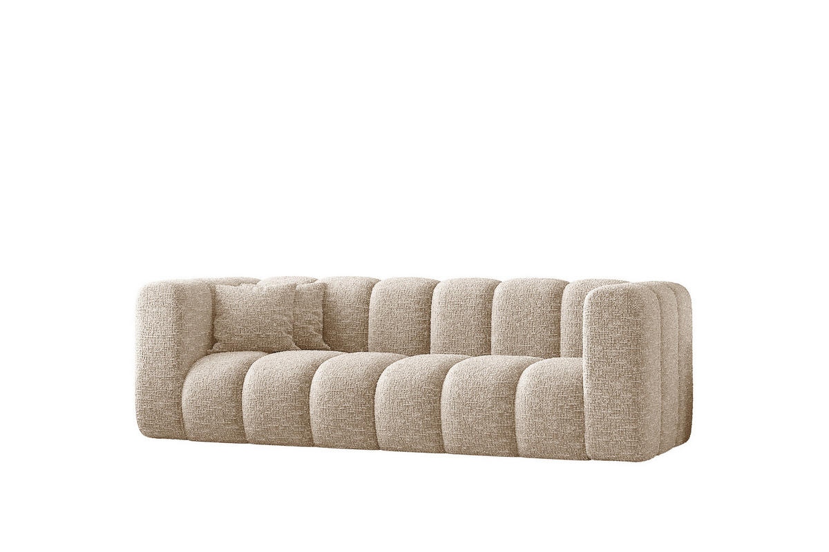 COUCH Dreisitzer-Sofa Grand Modular Stoff Haga Ecru - Ecru, Holz (230/70/91cm) - Kaiser Möbel