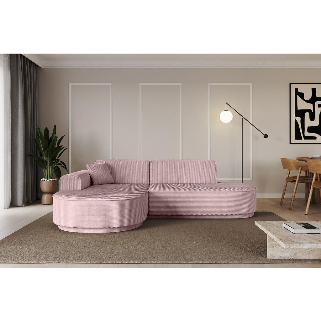 Thumbnail - Altdecor Ecksofa, Rosa, Textil, 3-Sitzer, L-Form, Ottomane links, 234x163 cm, Wohnzimmer, Sofas & Couches, Wohnlandschaf...