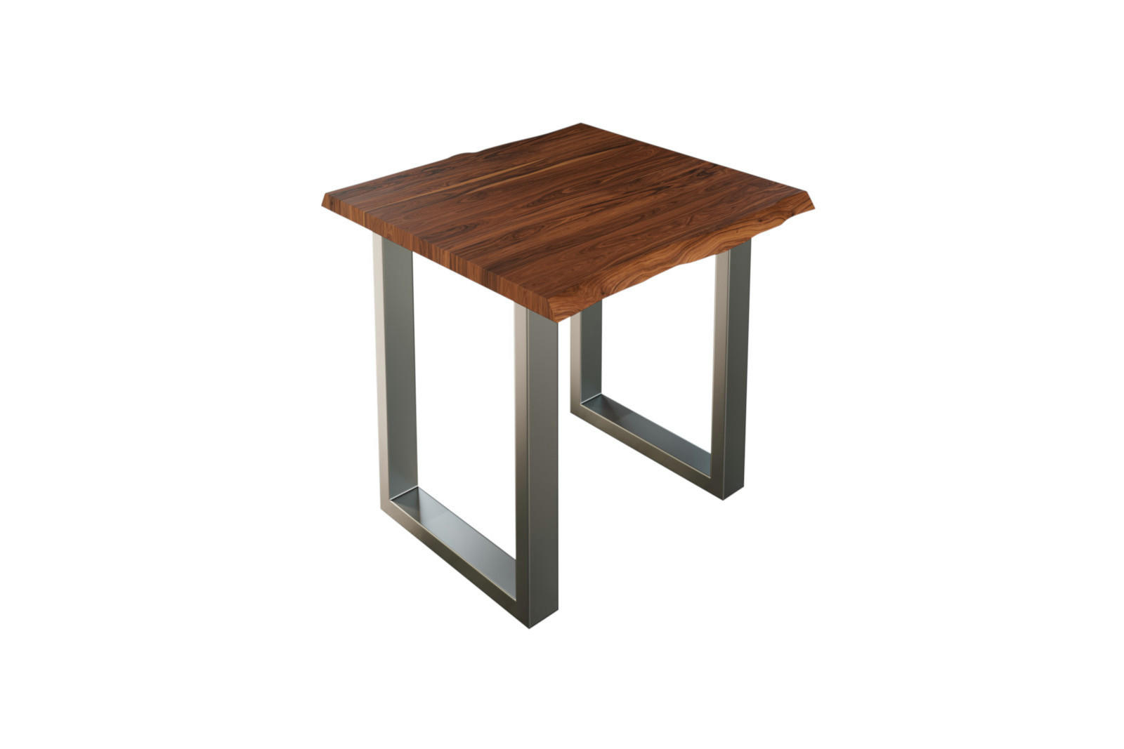 ESSTISCH LAUREN - Silberfarben/Nussbaumfarben, Holz/Metall (80/80/77cm) - SAM