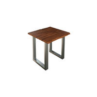 ESSTISCH LAUREN - Silberfarben/Nussbaumfarben, Holz/Metall (80/80/77cm) - SAM
