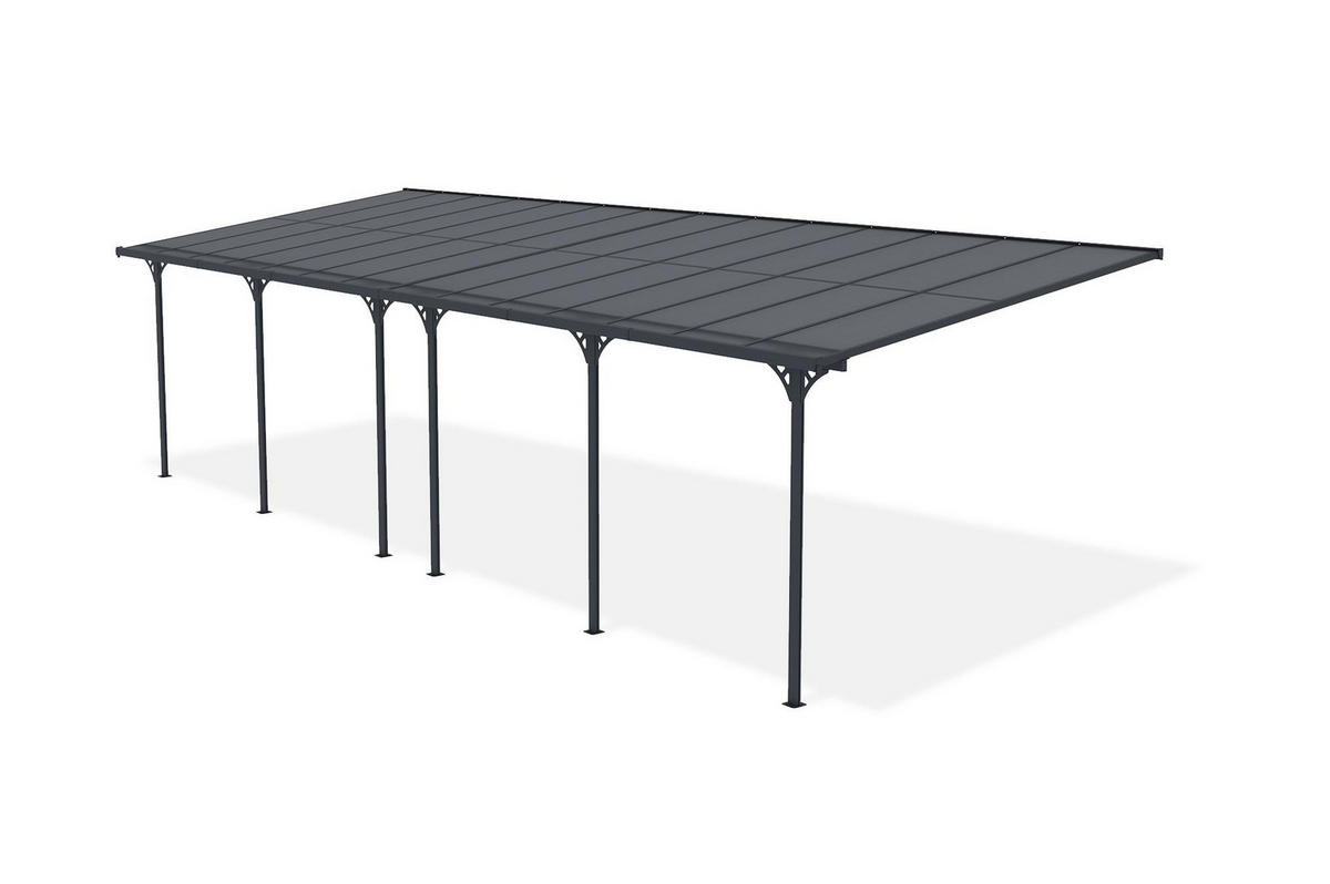 PERGOLA / CARPORT Kleo Grau 9m x 3m - Grau, Metall (870/270/300cm) - Cazeboo