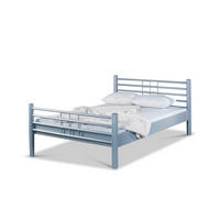 METALLBETT Lea / 90 x 200 cm / silberfarben - Silberfarben, Metall (90/200cm) - BED BOX