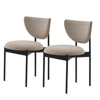 STUHL-SET DE-36862 2 Stück mit Stoffbezug Creme - Beige/Schwarz, Metall (47/76/54cm) - ComfortXL