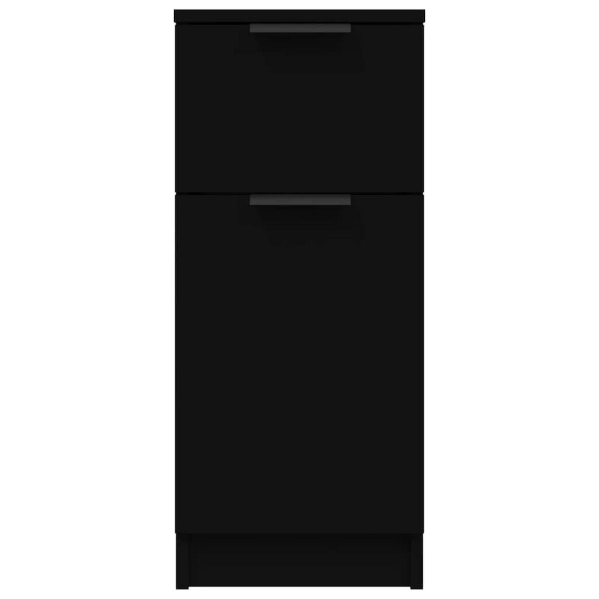 SIDEBOARD mit 1 Schublade, 1 Tür 30/30/70 cm aus Holzwerkstoff Schwarz - Schwarz, Holz (30/70/30cm) - vidaXL