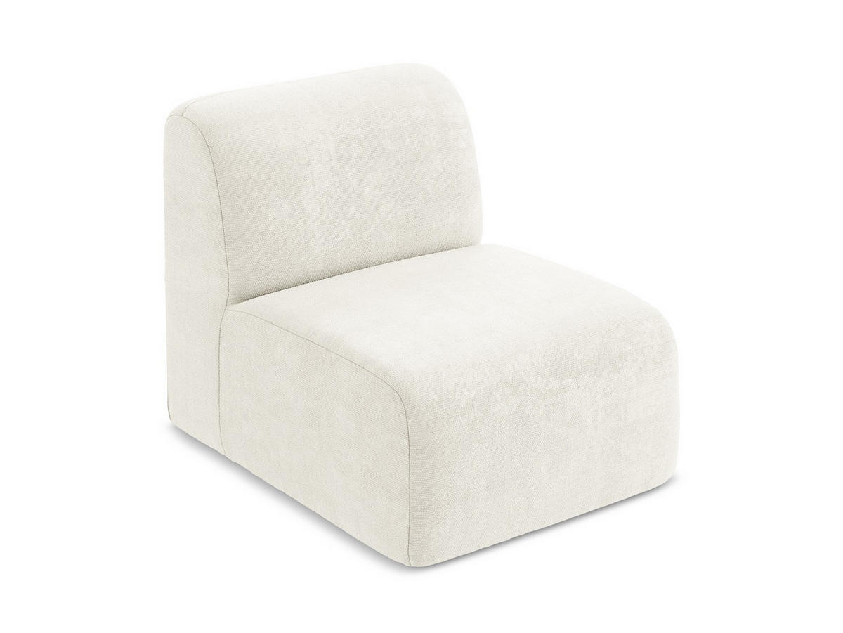 SOFAELEMENT Chenille Stoff Weiß - Schwarz/Weiß, Holzwerkstoff/Kunststoff (70/75/94cm) - Makamii