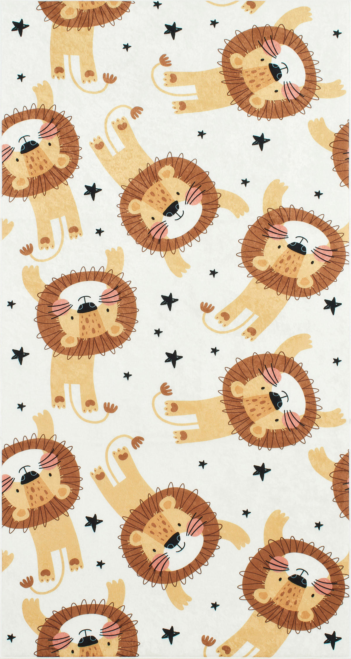 KINDERTEPPICH mit Löwenmotiv Happy 80x150 cm - Beige, Textil (80/150cm) - Nazar Rugs