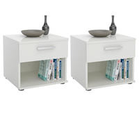 NACHTTISCH MARY 2ER-SET - Weiß, Holzwerkstoff (42/38/30cm) - CARO-Möbel