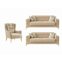 SITZGARNITUR Arica, Beige Stellvariante 2+2+1 - Beige, Holzwerkstoff/Kunststoff (180/80/95cm)
