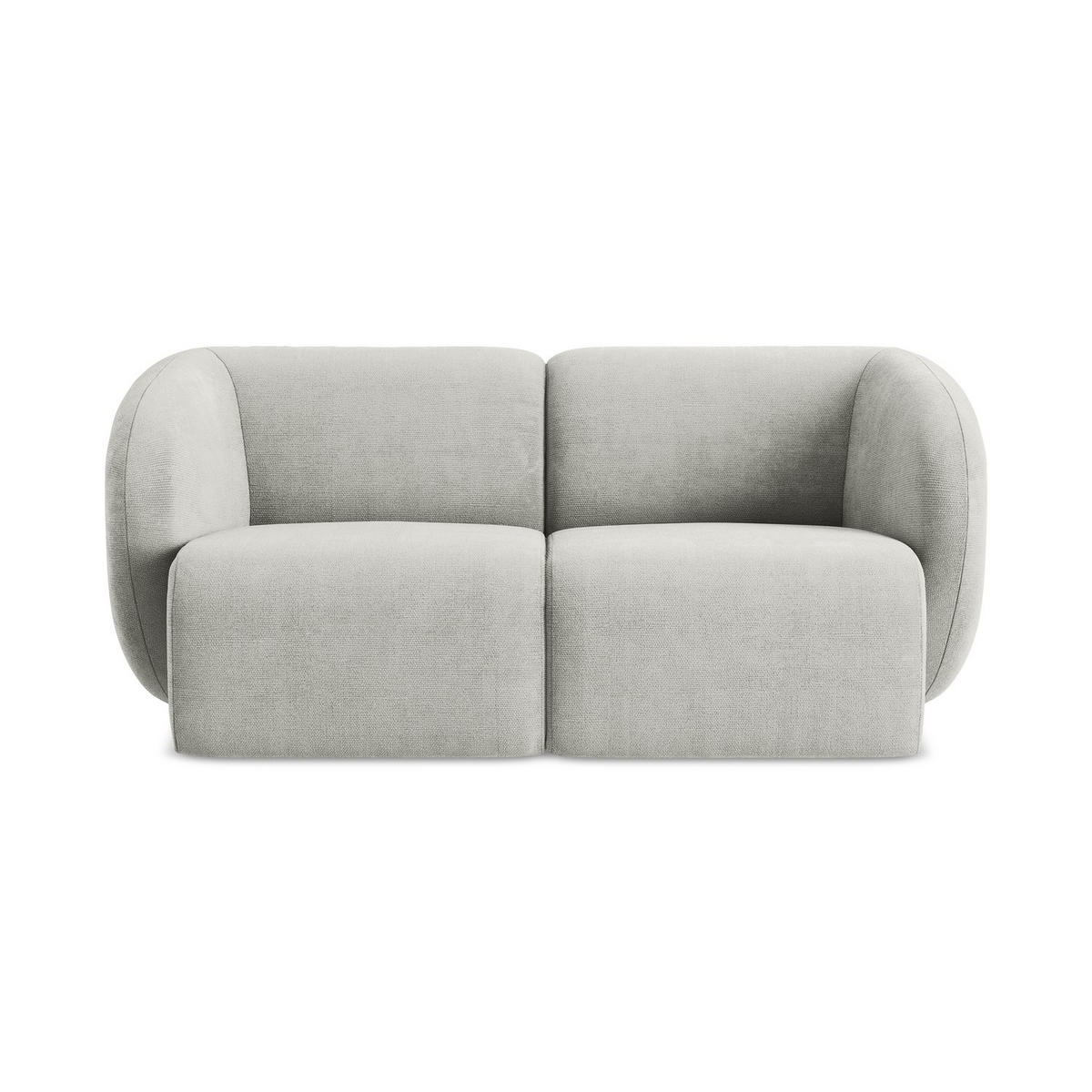 2-SITZER-SOFA Chenille Stoff Grau - Hellgrau/Schwarz, Holzwerkstoff/Kunststoff (174/75/94cm) - LaMiaSofa