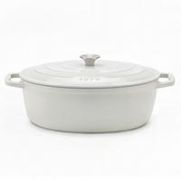SCHMORTOPF IENA36 Beige, Runder Schmortopf aus emailliertem, Gusseisen 36 cm, Fassungsvermögen 7,7 L - Schwarz, Metall (46/34.8/18.5cm) - La Fonderie 1890