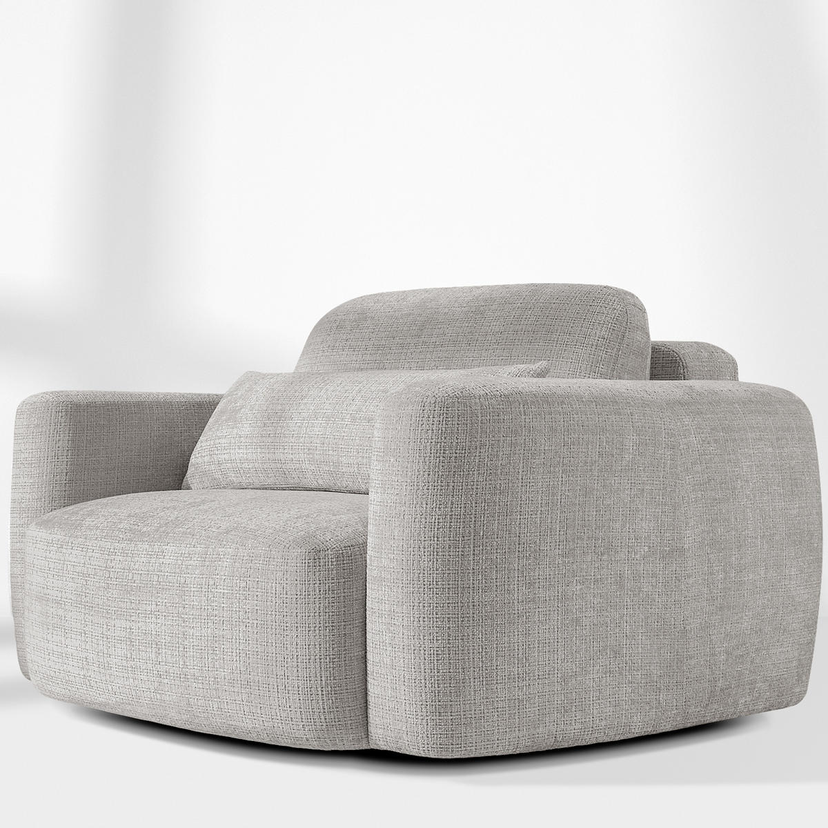 SESSEL ELOSA - Hellgrau, Holz/Textil (145/85/115cm) - KONSIMO®