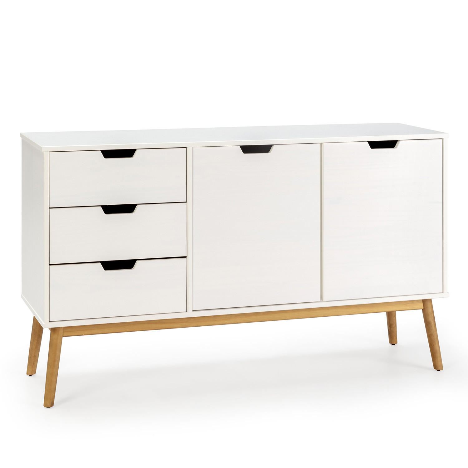 SIDEBOARD Baku 3 Schubladen 2 Türen weiß - Weiß, Holz (140/81/40cm)