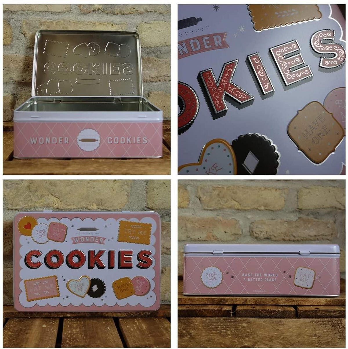 VORRATSDOSE flach Home & Country Wonder Cookies - Multicolor, Metall (23/7/16cm) - Nostalgic-Art
