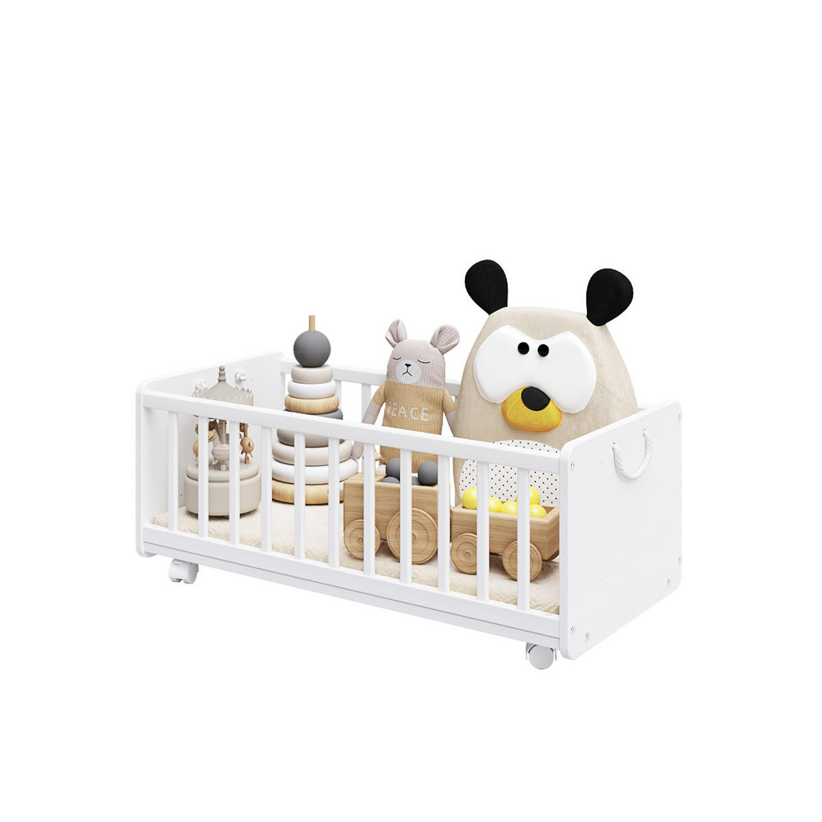 BEISTELLBETT Ornella, Wiege 5 in 1 inkl. Matratze Weiß - Weiß, Holz (40/90cm) - Premiers Moments