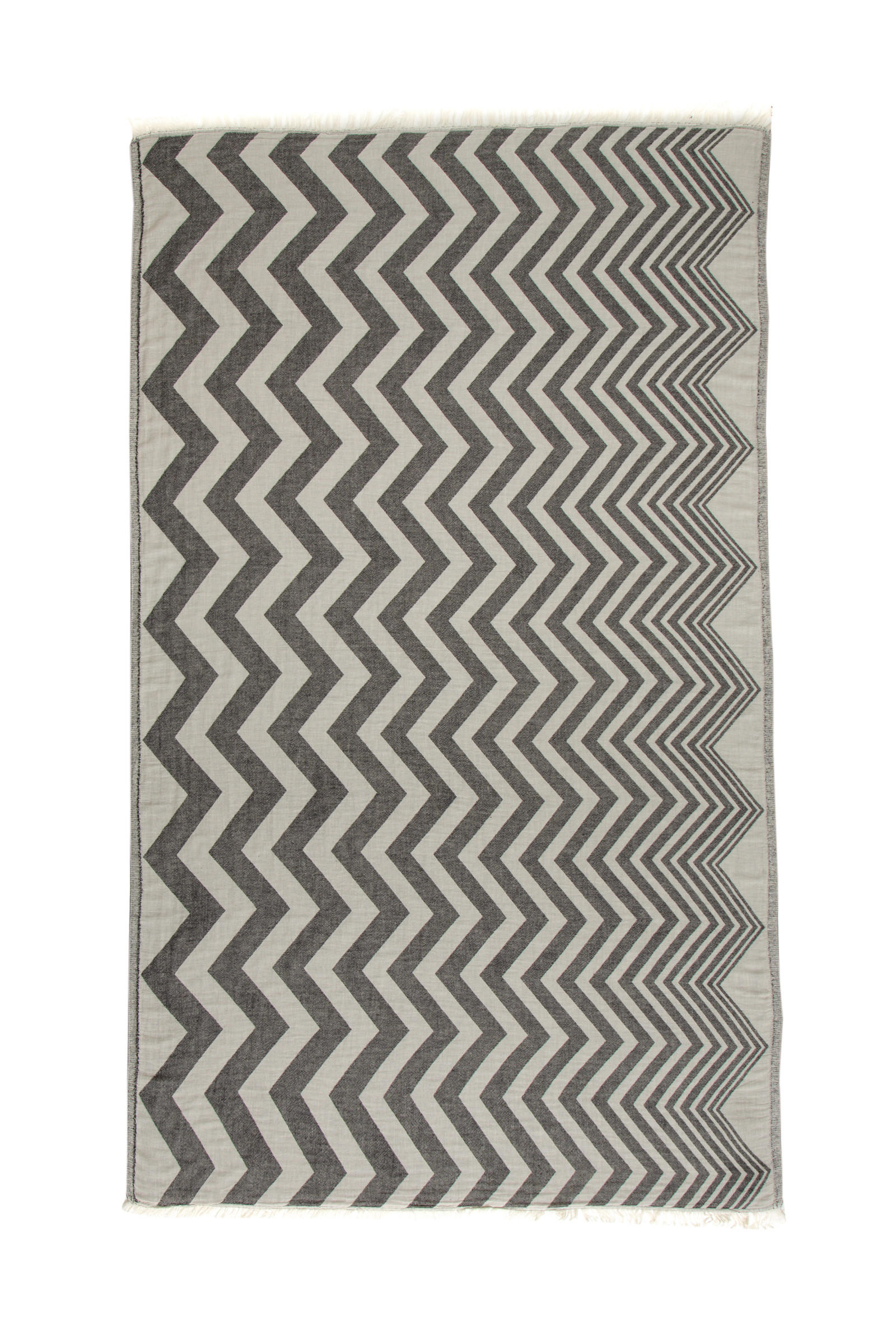 HAMAMTUCH Zickzack 100% Baumwolle 100x180 Schwarz - Schwarz, Textil (180/100cm) - Villa Möbel