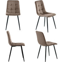 ESSZIMMERSTUHL 4-Tlg Braun, Samt, Metallgestell - Braun, Textil (66/45/70.5cm) - FLIEKS