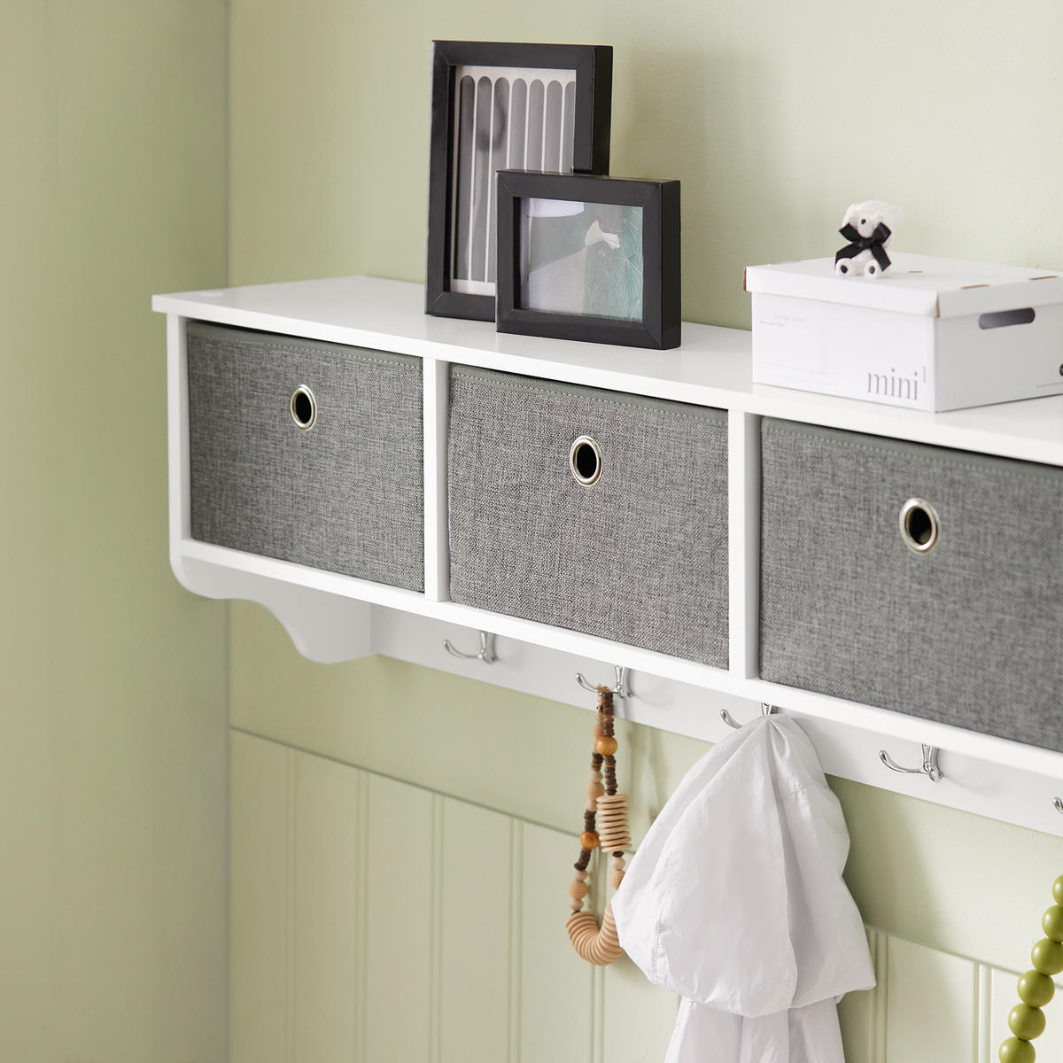 WANDGARDEROBE Weiß - Weiß, Holzwerkstoff (100/30/20cm) - SoBuy