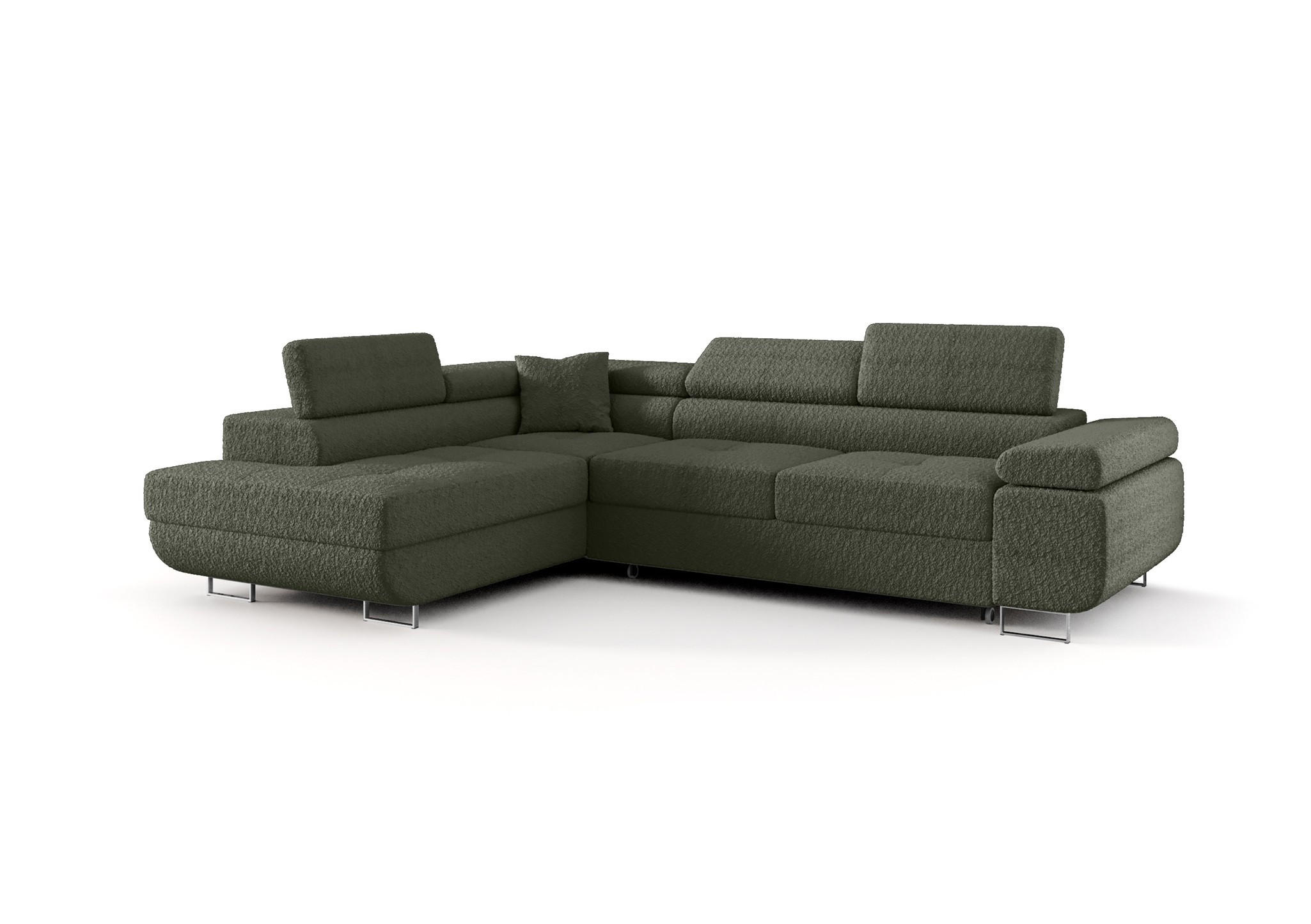 ECKSOFA Monaro Mit Schlaffunktion - Grün, Holzwerkstoff/Textil (275/202cm) - Fun Möbel