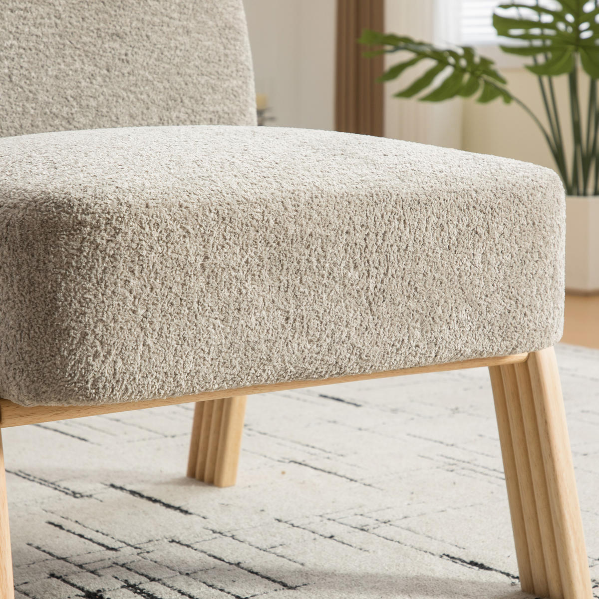 LOUNGESESSEL Chenille mit Holzgestell, DE-42395, Grau - Grau, Holzwerkstoff (61/78/72cm) - ComfortXL