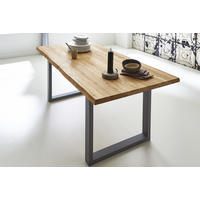 ESSTISCH RICHARD - Beige/Silberfarben, Holz/Metall (100/300/77cm) - SAM