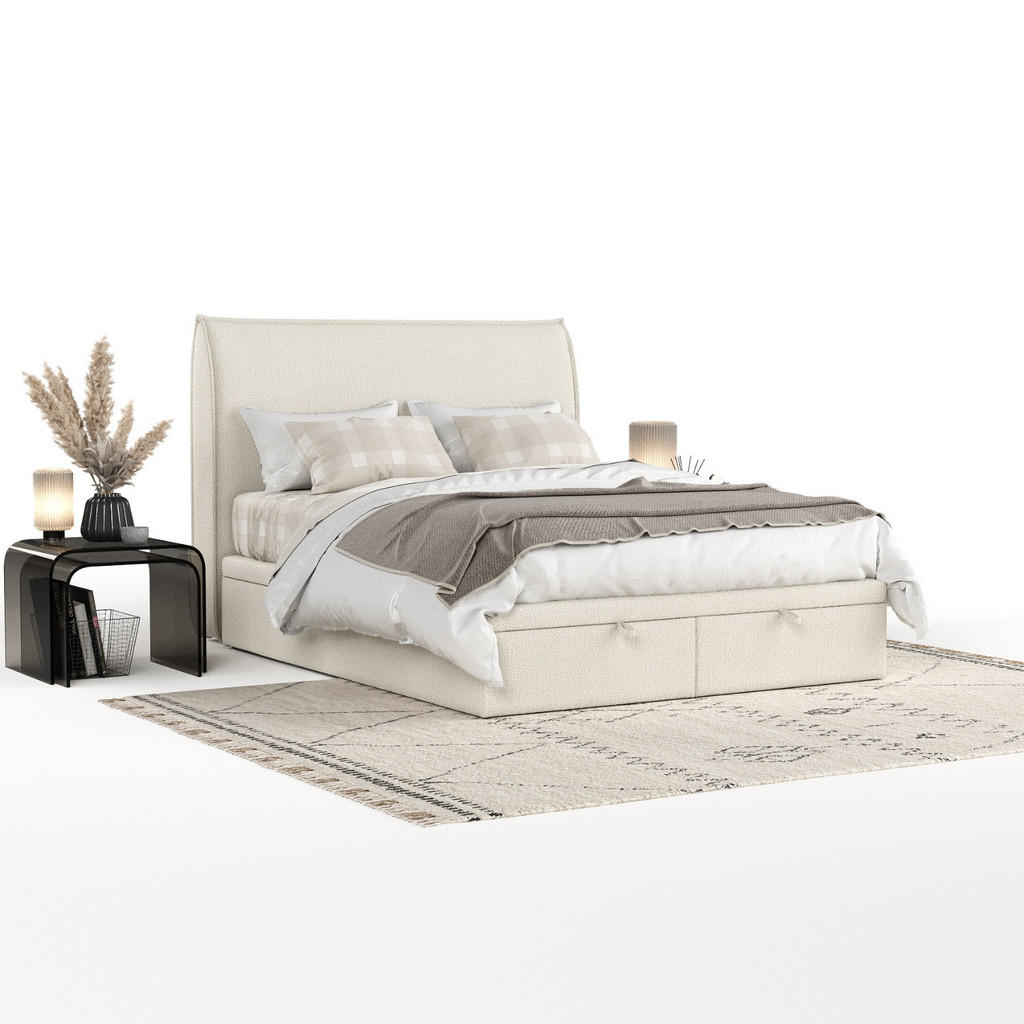 Thumbnail - AltaBeds Polsterbett, Sand, Textil, Buche, Kiefer, 180x200 cm, Oeko-Tex® Standard 100, Reach, Handmade in Europe, Schlaf...