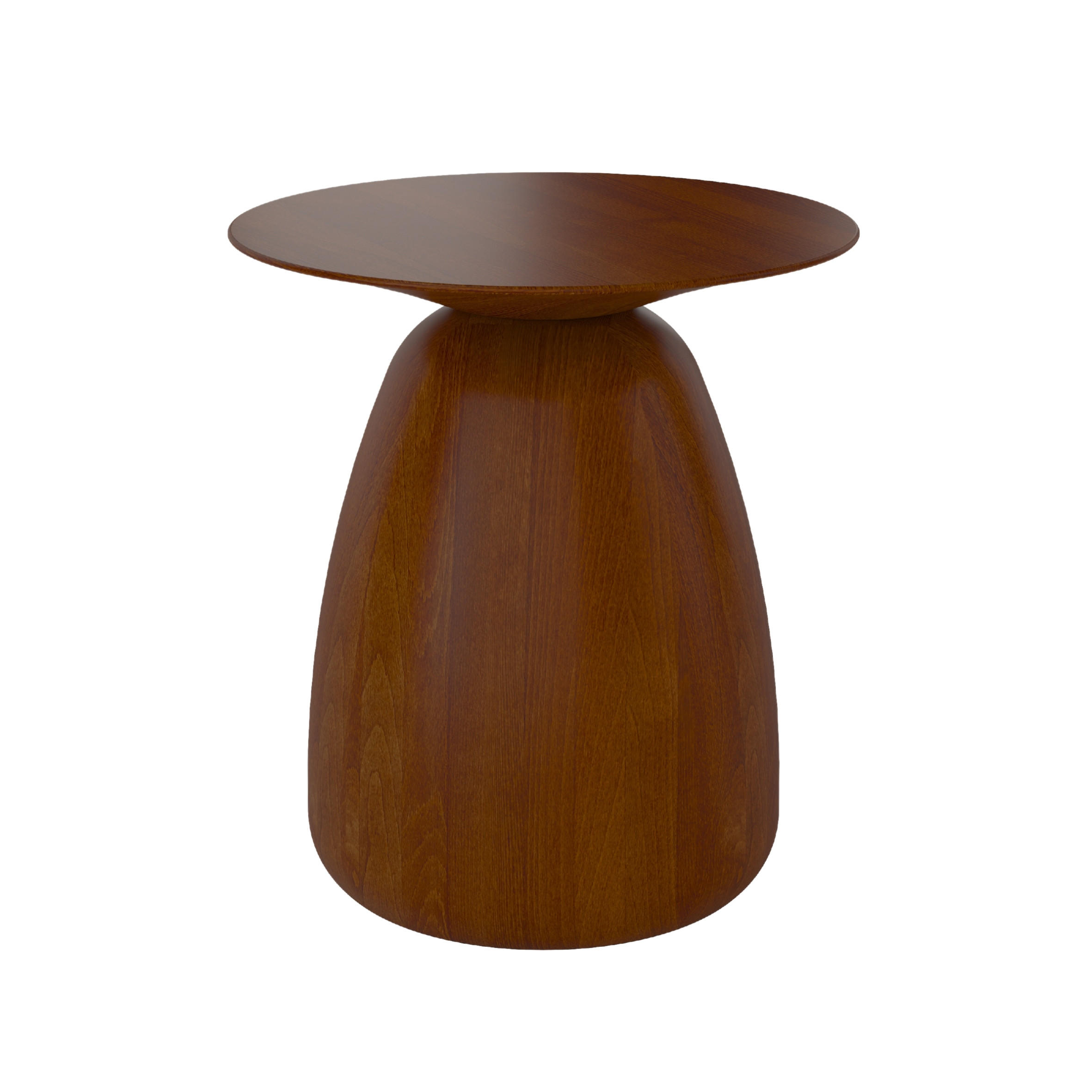 BEISTELLTISCH Baobab34, Ovaler Tischplatte, Buche - lackiert, Nussbaumfarbe - Walnussfarben, Holz (32.5/32.5/34cm) - Kayani