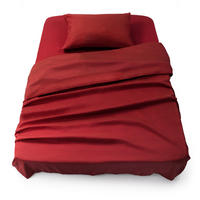 BETTLAKEN 3er Set - Spannbettlaken 90x190x30cm 1X Kissenbezug 50x80cm - Aurora Red - Kirschrot, Textil (90/190cm)