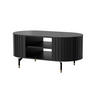 COUCHTISCH Oval Schwarz matt 104/56/47 cm - Schwarz, Holzwerkstoff (56/104/47cm) - designimpex
