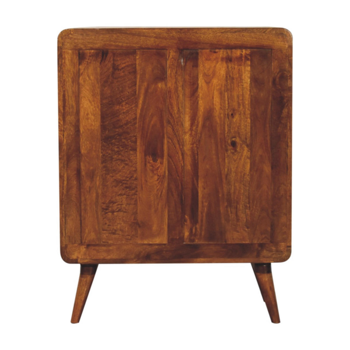 KOMMODE Curved Nordic Charm, Braun - Messingfarben/Braun, Mangoholz/Holz (35/96/75cm) - Artisan Furniture