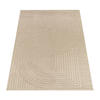 OUTDOOR Teppich Unifarben Spiralmuster Balkon, Terrasse schmutzabweisend Beige Rechteckig 160x230 - Beige, Textil (160/230cm) - KADIMA DESIGN