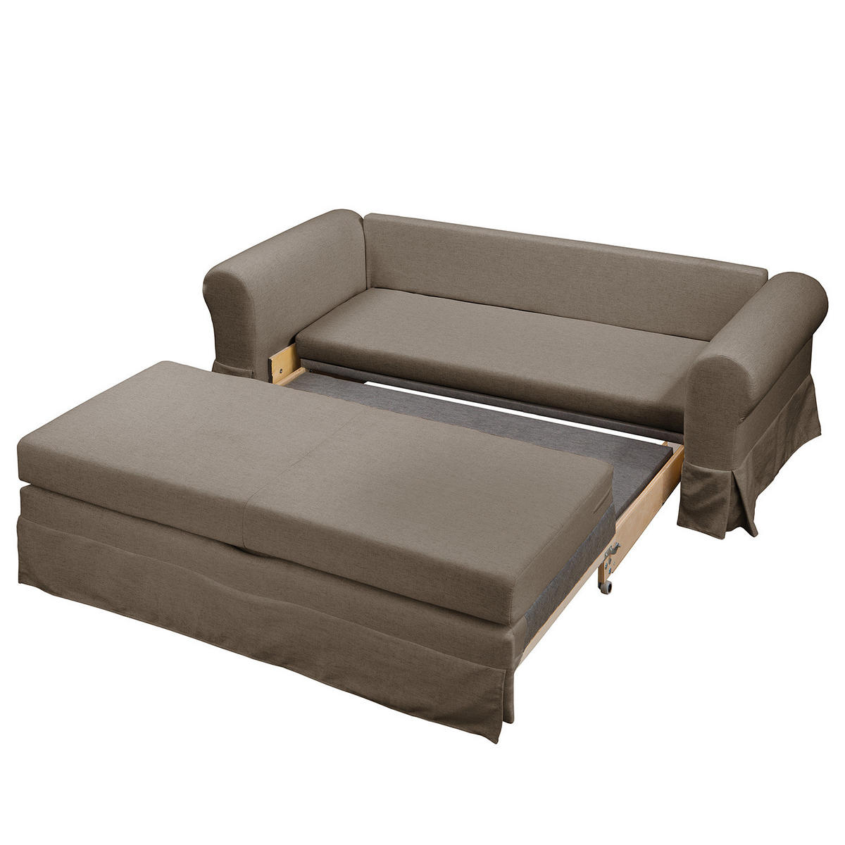 SCHLAFSOFA - Taupe, Textil (205/90/90cm) - home24