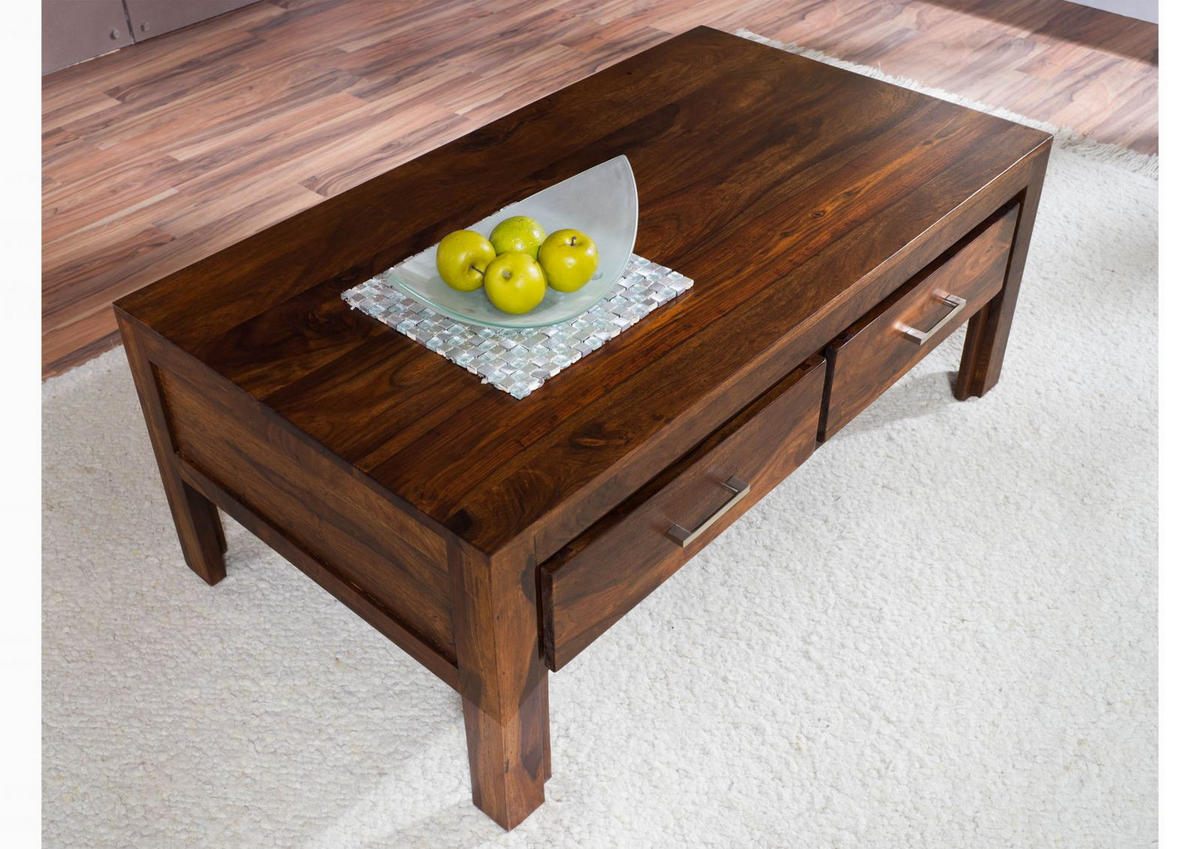 COUCHTISCH Sheesham 115x65x45 braun lackiert METRO LIFE #105 - Braun, Holz (115/65/45cm) - Massivmoebel24