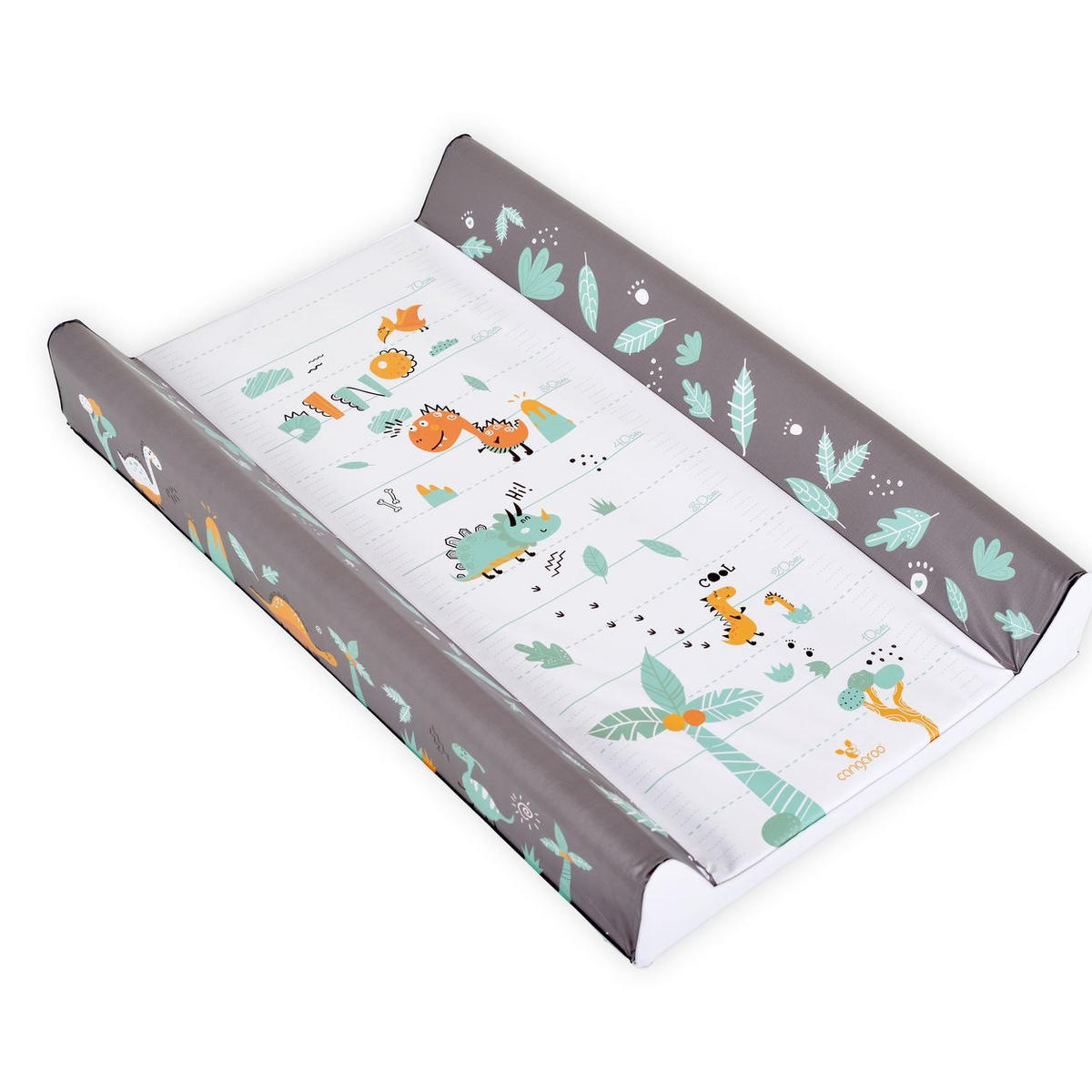 WICKELAUFLAGE Dino 50 x 80 cm grün erhöhter Seitenrand, abwaschbar, Maßband 10–70 cm, Rutschschutz - Grün, Kunststoff (50/80cm) - Cangaroo