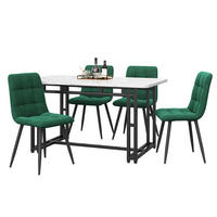 ESSTISCH-SET 4-tlg. 120 cm MDF Dunkelgrün - Dunkelgrün, Metall (70/74/120cm) - Meubliv