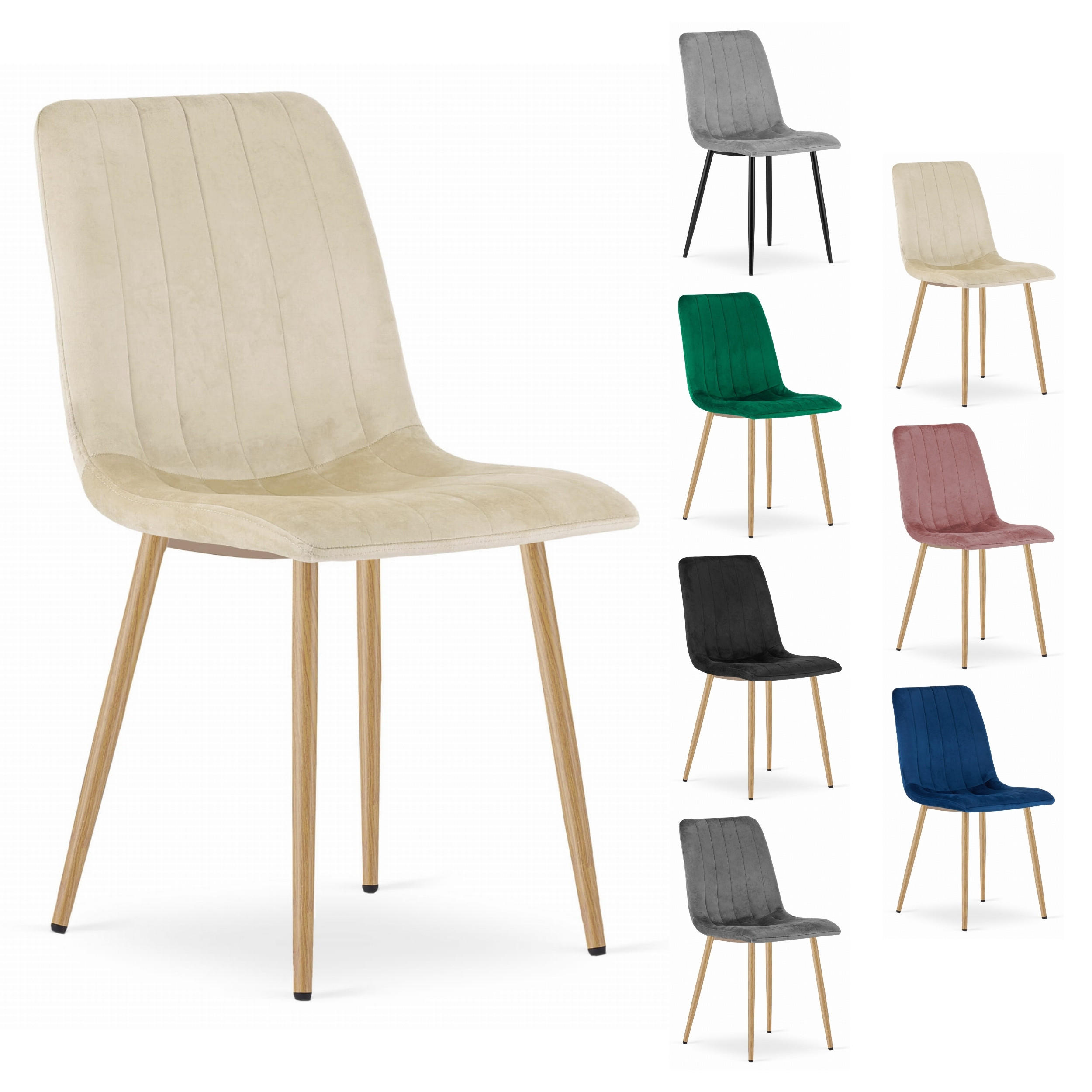 Thumbnail - Komodee Stuhl, Beige, Textil, 58x79x57 cm, Esszimmer, Stühle, Esszimmerstühle, Vierfußstühle